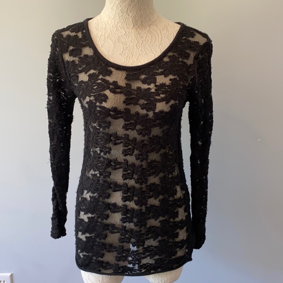 Free People Tops - Free people sheer black long sleeve top